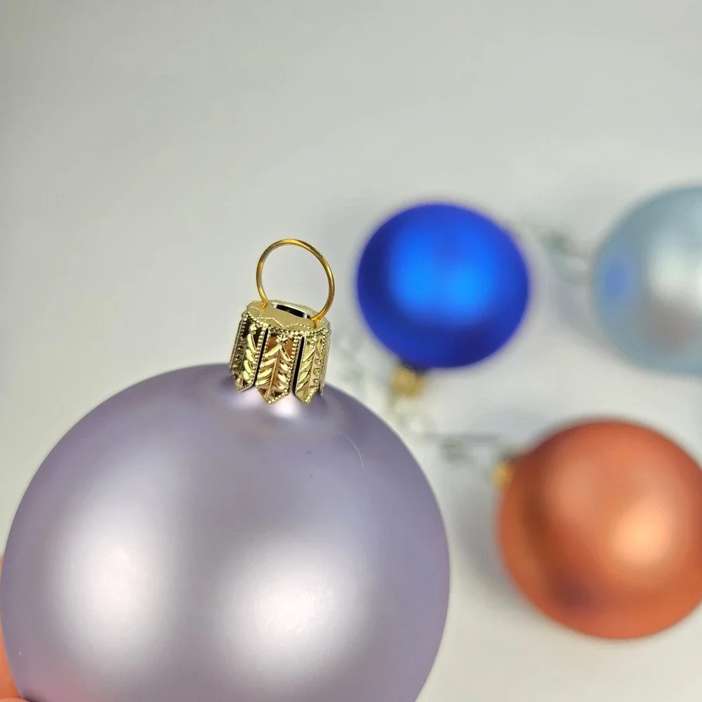 Vintage S & H Germany Kurt Adler Frosted Pearlized Christmas Ball Ornaments‎ Box